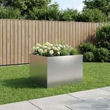 VidaXL Plantenbak zilver 80 x 80 x 60 cm roestvrij staal