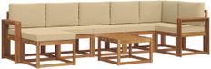 vidaXL - Set de salon d'angle - Acacia bois - Naturel et beige
