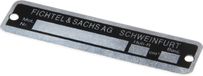 Sachs Plaque signalétique moteur Plaque signalétique vierge pour moteurs Sachs