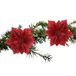 Étoiles de Noël 2x pièces décoration fleurs rouge paillettes clip 24 cm