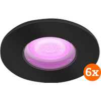 Philips Hue Xamento badkamer inbouwspot White and Color - Zwart - 6-pack