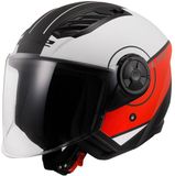 LS2 OF616 Airflow II Cover Mat Wit Rood Jethelm