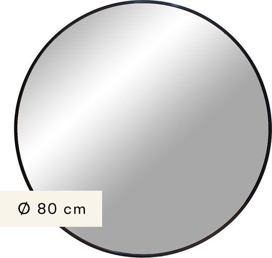 Wandspiegel Ø 80 cm Nessa Zwart