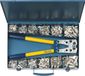 Klauke SK65B Assortiment kabelschoenen Incl. krimptang Dwarsdoorsnede (max.): 50 mm² Ongeïsoleerd Zilver 261 onderdelen