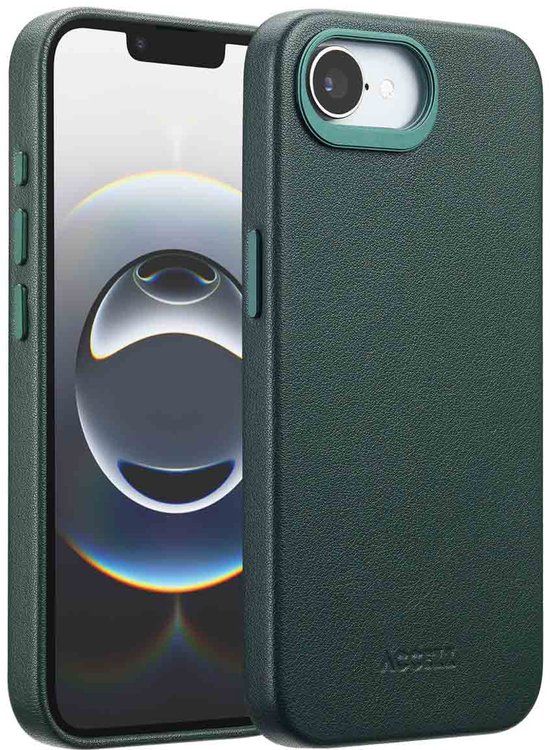 Accezz Leather Backcover Geschikt voor iPhone 17e / 16e - MagSafe - Cedar Green
