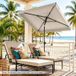 Coast Parasol de balcon - rectangulaire - inclinable à 30° - 200 x 130 cm - beige