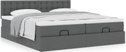 Prolenta Maison Exclusive - Ottomaans bedframe met matras, donkergrijs, 200x200 cm, textiel