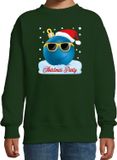 Bellatio Decorations Bol Foute kersttrui / sweater Christmas party met coole / stoere kerstbal - groen voor jongens - kerstkleding / christmas outfit 110/116