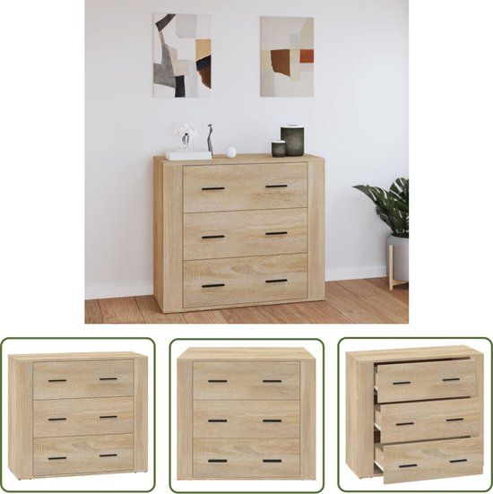 vidaXL Dressoir Sonoma Eiken 80x33x70 cm