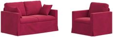 vidaXL - Canapé - 2 places - Bordeaux - Velours