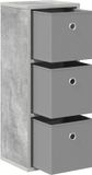vidaXL Dressoir met lade Beton Grijs 25,5 x 22 x 69,5 cm