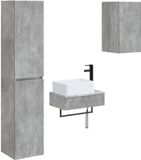 vidaXL Badkamermeubelset 3 st Betongrijs 33 x 34,5 x 160 cm