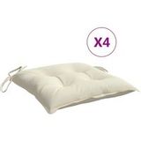 Coussin de chaise lot de 4 blanc crème 50x50x7 cm Tissu Oxford
