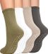 Holland Connections 4 Paires Chaussettes de sport Femmes - Chaussettes antidérapantes - Yoga & Pilates - Coton - Taille 35-39 - Blanc/Beige/Vert/Gris foncé