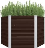vidaXL Verhoogde Plantenbak - 129x129x77 cm - Gegalvaniseerd Staal - Bruin