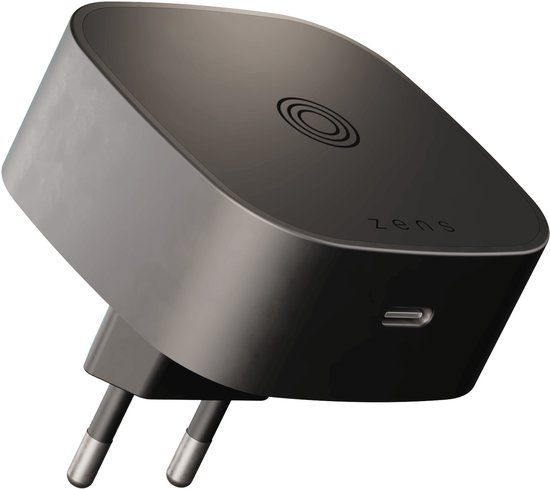Zens Wireless Charging Adapter stekker 1× Qi2 15 W USB-C 18 W MagSafe draadloze lader Zwart