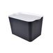 Homéa Essentiel Storage Box with Lid, Plastic, 26 L, Black and White, L 40 x W 27 x H 24.5 cm