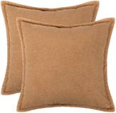 vidaXL Kussensloop 2 st houten beige 80 x 80 cm bouclé