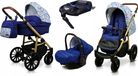 BabyLux® Aspero | Ensemble poussette 4 en 1 | Portuguese Tiles | Poussette combinée | Ensemble de poussettes |