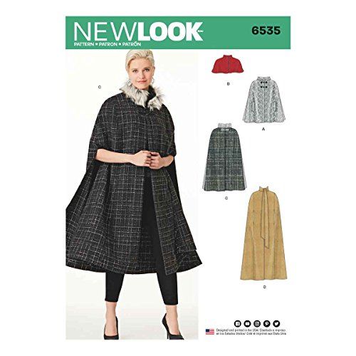 New Look Patroon 6535 Dames Capes - Papier - Wit