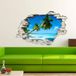 Sticker Shenzhen Haorui Industrial Technology Co., Ltd. 3D Effect Sticker | Tropisch Landschap Muursticker - Behangdecoratie Optische Illusie Kamer en Woonkamer | 60 x 90 cm