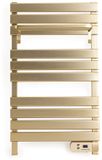 CREATE - Elektrische handdoekhouder 500W - Geborsteld goud - Zonder benen - Met legbord 3 spijlen - WARM TOWEL