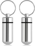 kwmobile 2 pillendoosje sleutelhanger in zilver