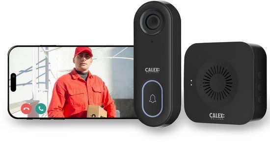 Calex Slimme Deurbel met Camera - Video Deurbel Full HD - Incl. Chime / Gong - Smart Home - Zwart