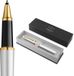 Parker Meridian Rollerball Pen | Chroomlak met gouden accenten | Fijne penpunt | Zwarte inkt | Luxe Cadeaudoos