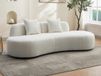 Canapé trois places en tissu bouclé blanc BASILIANA L 230 cm