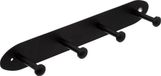 5Five Kapstok rek voor wand/muur - zwart - 4x ophanghaken/knoppen - metaal - B35 x H5 cm
