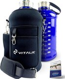 2.2L Waterfles - Blauw - BPA Vrij - Met Tijdmarkeringen & Isolerende Hoes - Sportfles - Vitalic