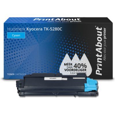 PrintAbout Huismerk TK-5280C Cyaan Toner | Compatibel met Kyocera ECOSYS M6235cidn, M6235cidnt, M6635cidn, P6235cdn | 12.000 pagina's