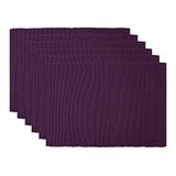 DII Basic Everyday geribbeld tafelblad 100% katoen, placematset, 13x19, aubergine, 6-delig