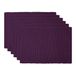 DII Basic Everyday geribbeld tafelblad 100% katoen, placematset, 13x19, aubergine, 6-delig