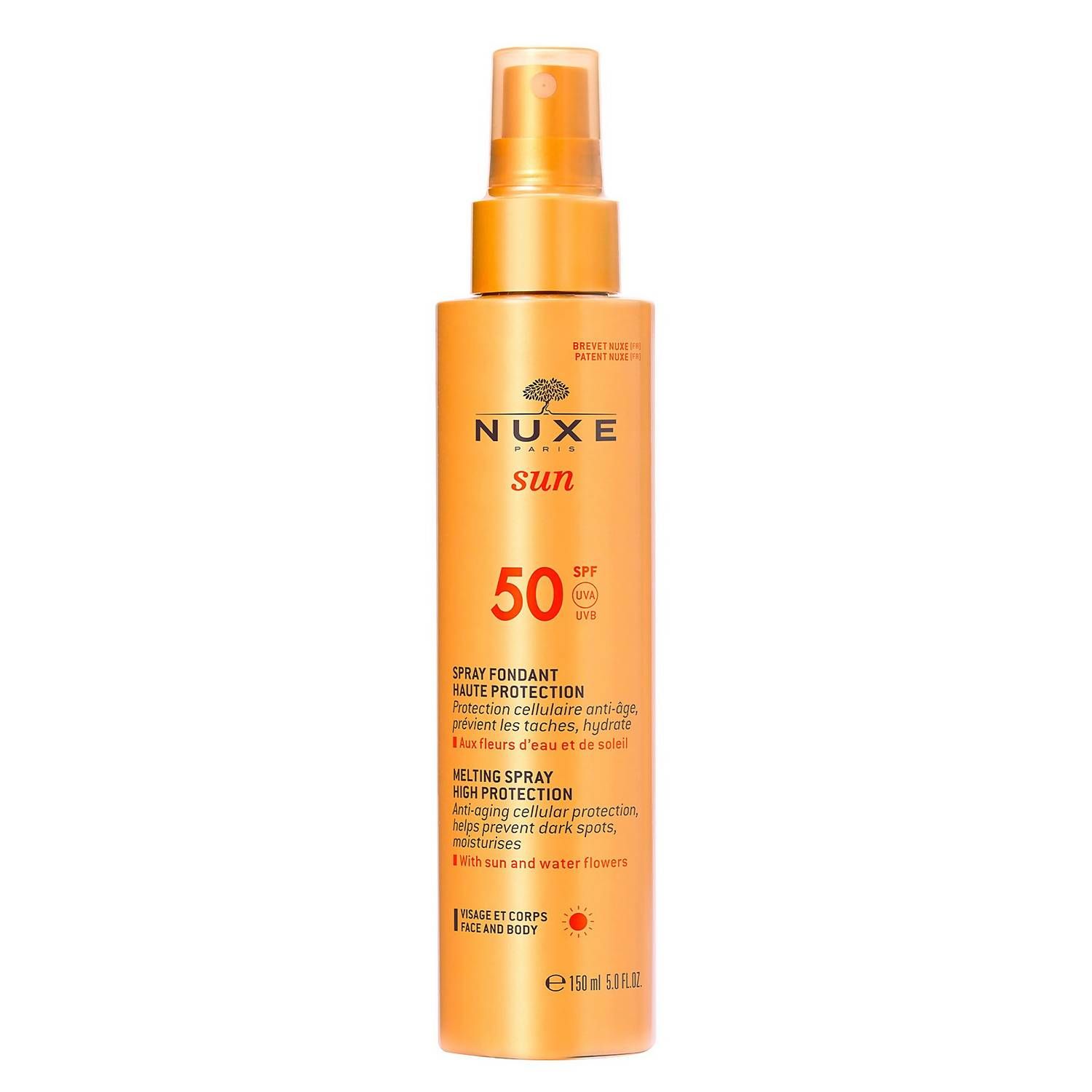 NUXE Sun Melting Spray SPF50 - Face & Body Sunscreen - 150ml