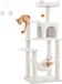 Feandrea Krabboom voor Katten, Hoogte 143 cm, Speeltoren met 4 Krabpalen, 2 Plateaus, 1 Holletje, 1 Hangmat, 2 Pompons, Bekleed met Pluche, Meerlaags