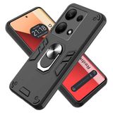 Tumundosmartphone Tough Armor beschermhoes met draaibare ring, zwart, voor Xiaomi Redmi Note 13 Pro 4G