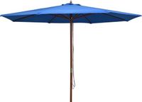 vidaXL Parasol met houten paal 350 cm blauw