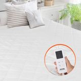 VEVOR Verwarmde matrastopper, 150 x 80 cm, elektrische bedwarmer van geborstelde stof met 4 verwarmingsniveaus, timer van 12 uur, automatische uitschakeling na 8 uur, diepe elastische contourband
