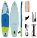 Planche de SUP gonflable - Planche de paddle stand-up - 343 cm de long - 84 cm de large - Pont en EVA antidérapant - Incluant pagaie, pompe et cordon de sécurité - Sac à dos - Couleur 5021848