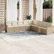 Maison Exclusive - Ensemble de meubles de jardin 9 pièces avec canapé et coussins, beige, en polyrotin