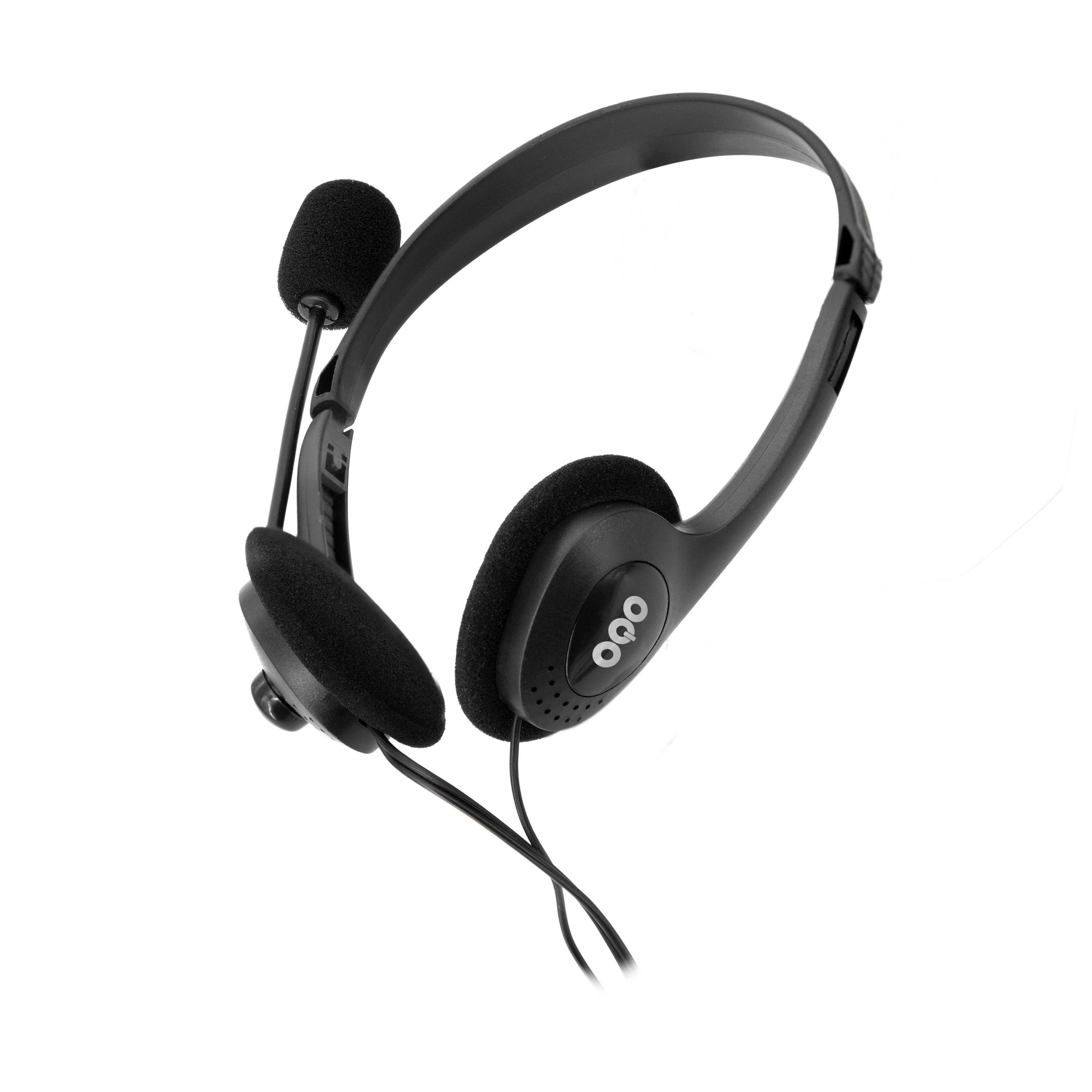 OQO OQO-AU001-U Headset - Over-ear - USB - Zwart