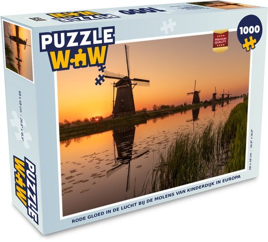 MuchoWow Puzzel Molen - Horizon - Holland - Legpuzzel - Puzzel 1000 stukjes volwassenen