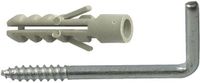 AMIG Schroefhaken met muurplug - 8x - verzinkt staal - 60 mm - zilver
