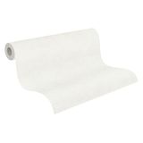 A.S. Création vliesbehang met effen structuur in crème, wit – lichte effen behang 10,05 m x 0,53 m – 790913