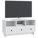 vidaXL meuble TV avec tiroir Blanc 102 x 34,5 x 50 cm Bois d'ingénierie