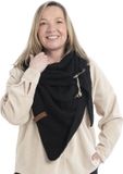Knit Factory Coco Gebreide Omslagdoek - Driehoek Sjaal Dames - Zwart