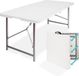 LifeGoods Table pliante - 124x61,5x74CM - Table pliante robuste - Table de camping - Pieds réglables - Table pliante intérieur et extérieur - Résistant aux intempéries - Blanc