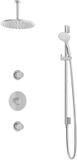 Hotbath Buddy - Inbouw Regendoucheset - 2 Stopkranen - Thermostatisch - Plafondbuis 15 cm - Hoofddouche 300 mm - Ronde Handdouche 3 Standen - Glijstang 900 mm - Waterbesparend - V01